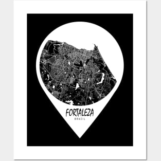 Fortaleza, Brazil City Map - Travel Pin Posters and Art